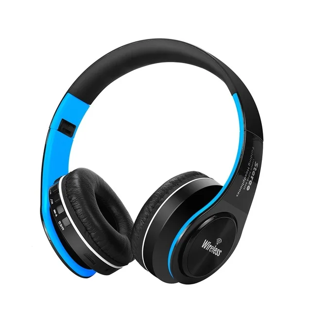 Синий Uyg Беспроводная гарнитура Bluetooth стерео наушники с микрофоном Поддержка AUX TF FM для IPhone Xiaomi телефон компьютер PC - Цвет: Синий