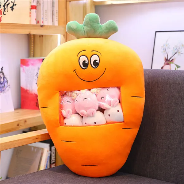 simle Carrot Большой мешок кролика поросенка динозавра закуска Милая креативная подушка кукла набивная мягкая плюшевая морковка игрушки подарок для девочек/детей - Цвет: simle Carrot