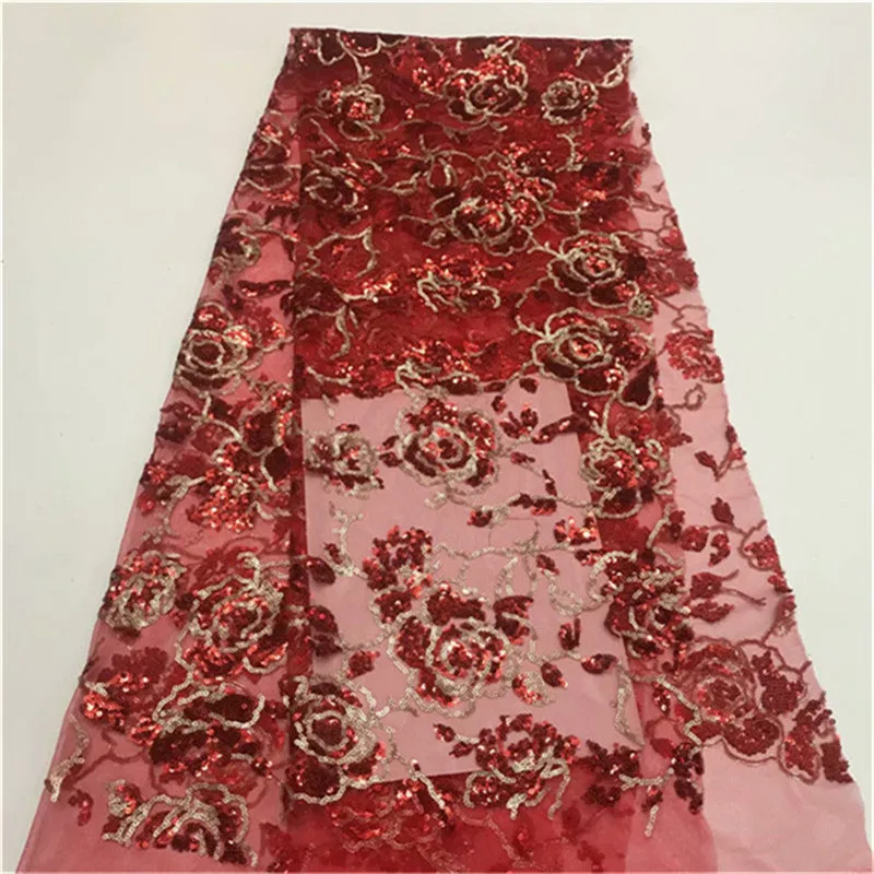 Нигерийская французская кружевная ткань 2019 африканская фатиновая с пайетками