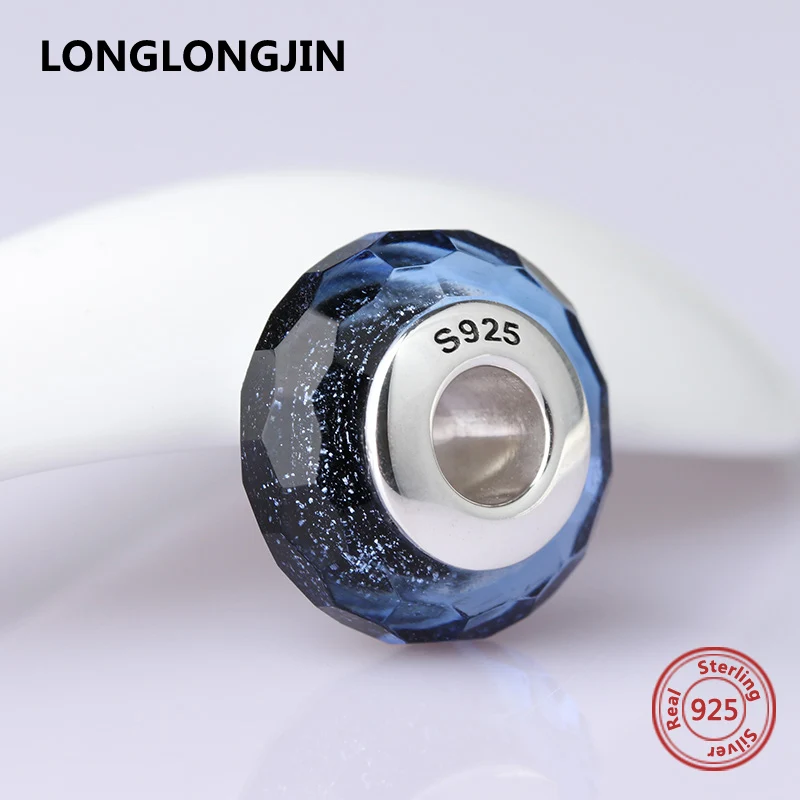 LONGLONGJIN Hot Sale Sterling silver 925 Murano glass beads charms fit original bracelet pendant fine jewelry accessories supply | Украшения