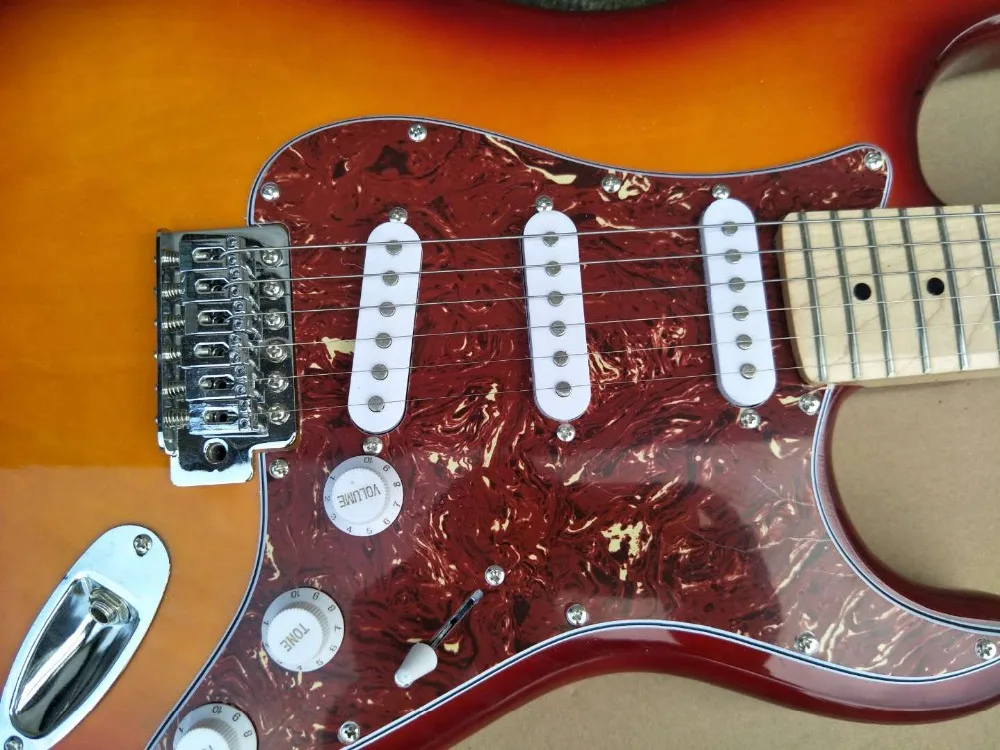Табак Sunburst Body электрогитара с красной черепаховой оболочкой Pickguard и предложение