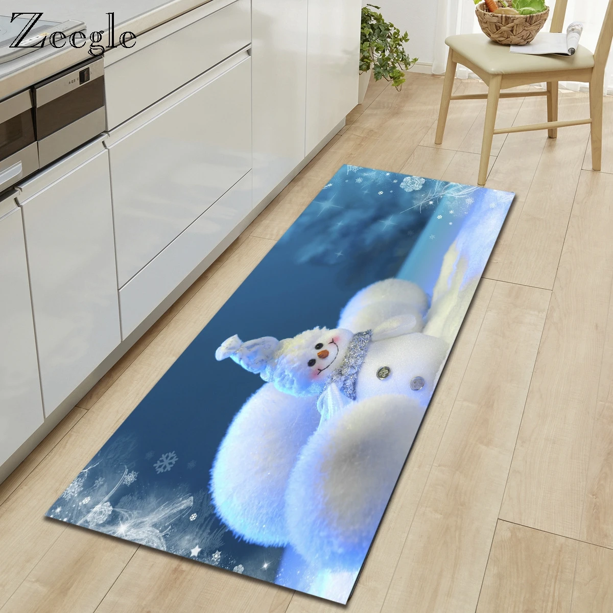 Длинный прямоугольный снеговик коврик для двери кухонный спальни открытый вход