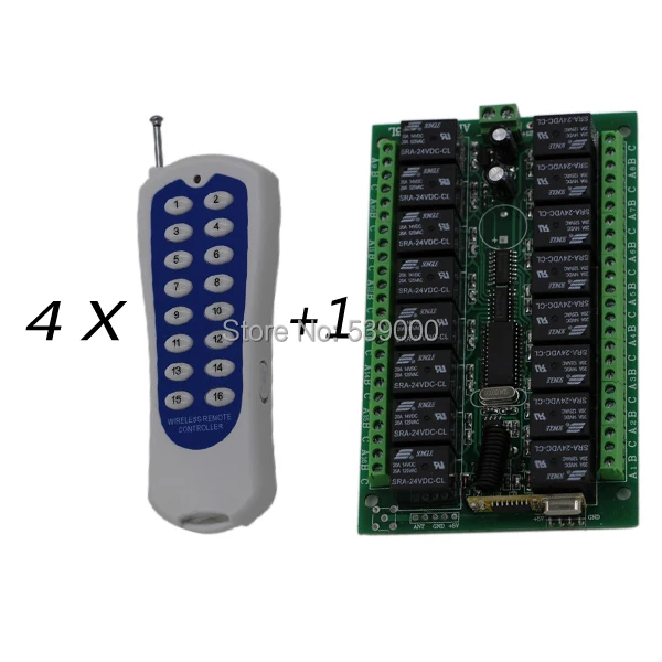 

315HZ DC 24V 16CH беспроводной пульт дистанционного управления RF передатчик контроллер с приемником для беспроводного управления двигателем