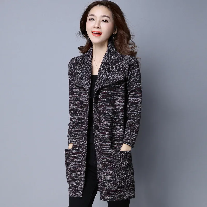 Осень-зима пончо кардиган пальто Для женщин карманов длинный свитер джемпер