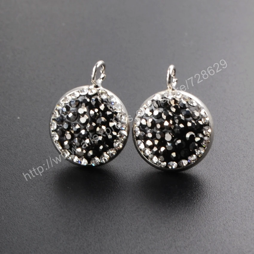 Wholesale14mm Черный Граненый Белый Стразы Micro Diamate Цирконами Мощеные Серьги CZ Мода