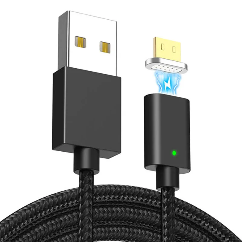 Магнитный кабель Micro USB 2 4 А 1 м нейлоновый для быстрой зарядки и синхронизации
