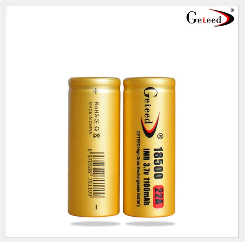 Высококачественный перезаряжаемый литий ионный аккумулятор GETEED IMR 18500 22 Ач 1100 мАч