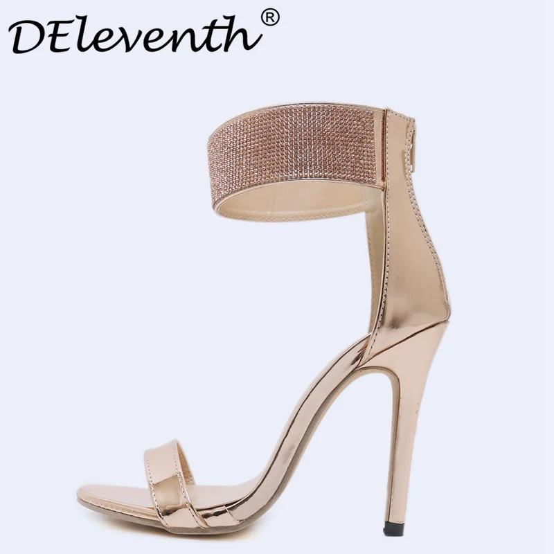 Zapatos mujer дамские сандалии на платформе Летние босоножки молнии с кристаллами