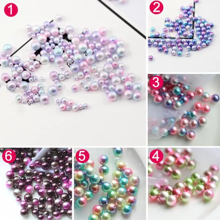Mix Rainbow Color Round Imitation Pearl Beads No Hole Loose Beads DIY Craft Making for Women XH8Z JY18