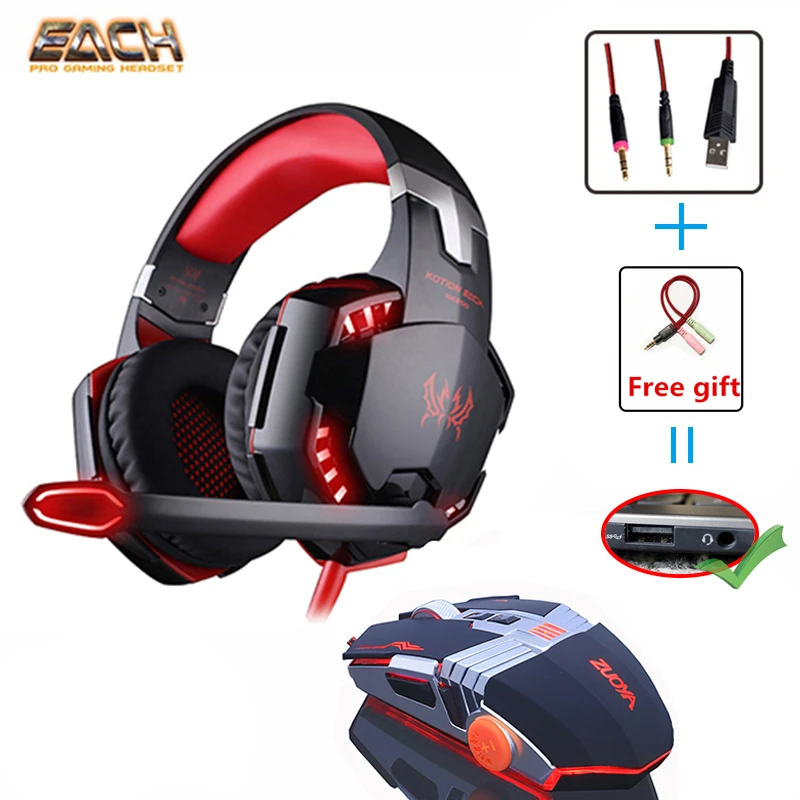 Игровые наушники KOTION G2000 игровая гарнитура шлем глубокий бас стерео с микрофоном