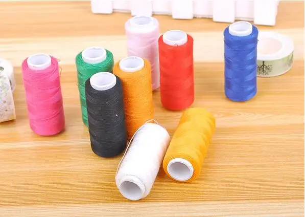 200 ярдов/рулон цветная полиэфирная швейная машинка|sewing line|sewing threadhand sewing thread |