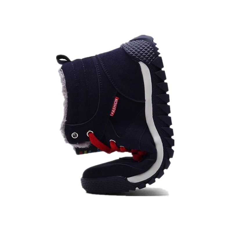 New Cotton Shoes Men Fleeces Snow Boots with Fur Large size Fashion High-top Lace-up Casual Winter Warm Outdoor Sneakers |
