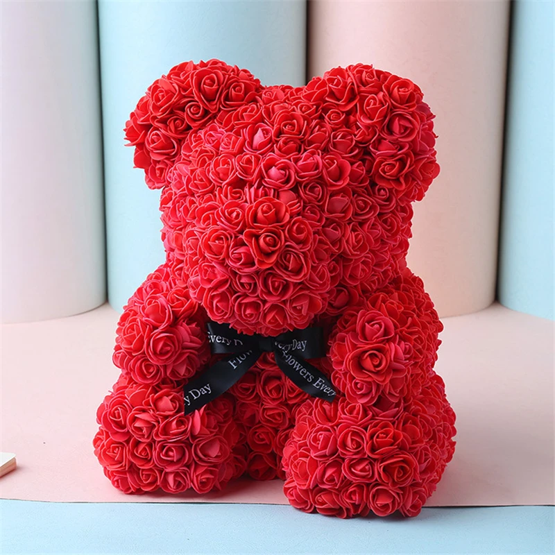 Valentines Romantice Artificial Rose Bear/Dog/Rabbit PE Gift For Wedding Party Creative DIY Valentine Doll on. Валентиновый Романтичный искусственный медведь/собака/кролик из розовых лепестков PE подарок для свадебной вечеринки Творческая самодельная вале