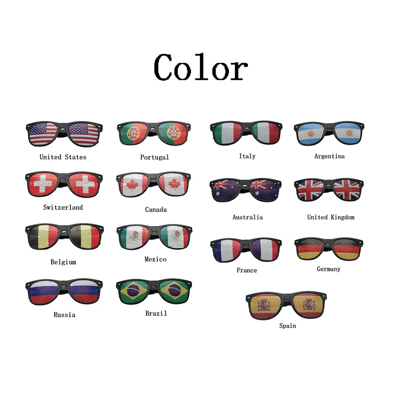 Очки с отверстием для штифта линзы национальным флагом реквизит вечеринки