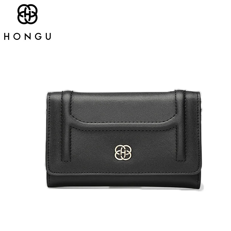 HONGU одноцветная сумка для карт с верхними ручками клатчи из натуральной коровьей