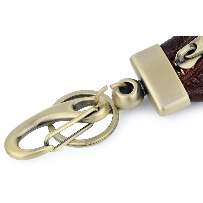 

Genuine Leather Zipper Car Key Wallets For Men Fashion Black/Coffee Color Trapezoidal Car Key Holder Soft Leather Male Key Purse