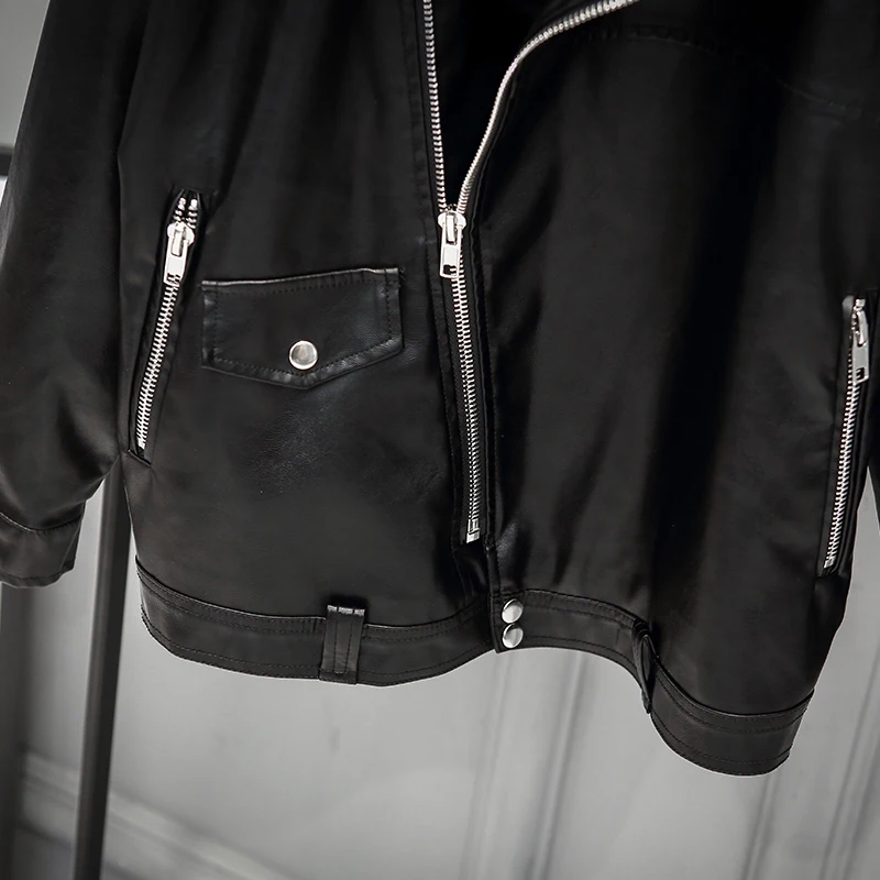 Женская байкерская куртка из искусственной кожи в стиле панк|faux leather jacket|leather