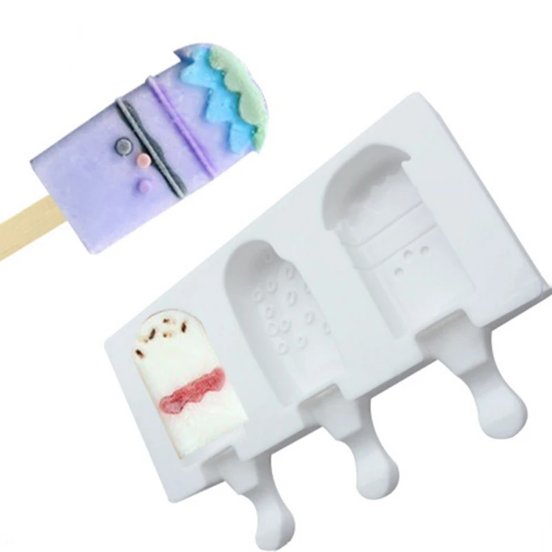 e DIY 3/8 формы для мороженого, силиконовые формы, формы для мороженого, десертные формы, лоток с фруктовым мороженым для лета - Цвет: e