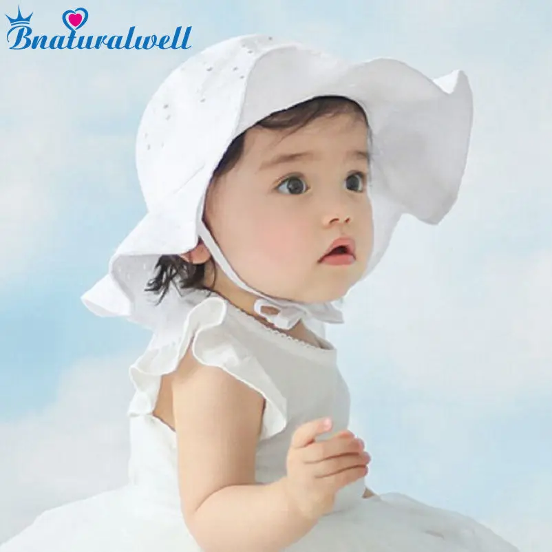 

Шляпа от солнца Bnaturalwell для маленьких девочек, летняя хлопковая Панама для малышей, детская пляжная шляпа с полями и широкими полями, H835