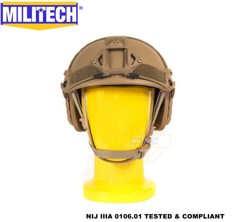 MILITECH CB Койот морской с Deluxe NIJ IIIA БЫСТРО Пуленепробиваемый Шлем и козырек Набор