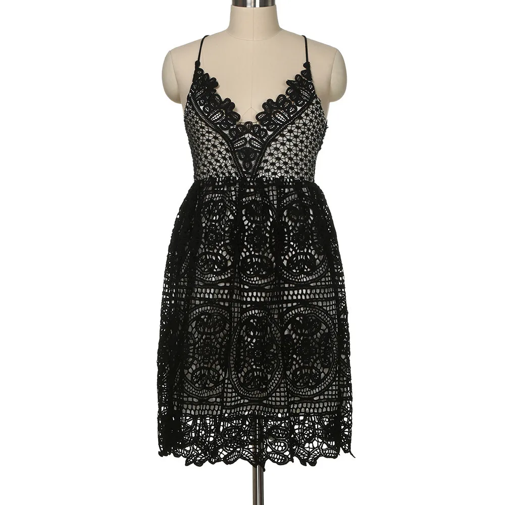 Сексуальное кружевное платье женские вечерние платья без рукавов винтажное на