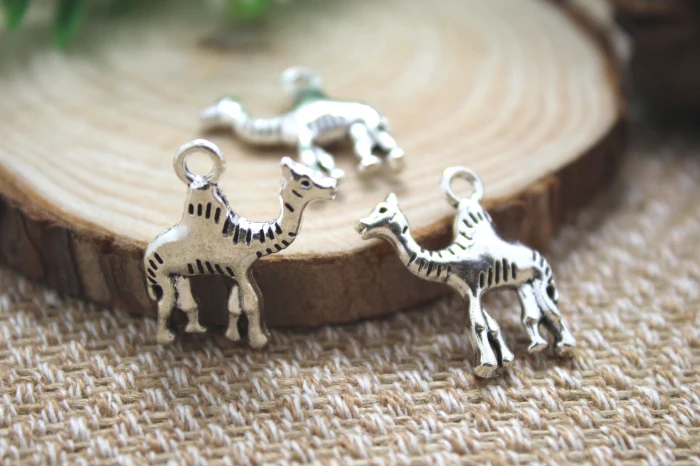15 шт Подвески верблюд античный серебряный тон 2 сторонняя подвеска
