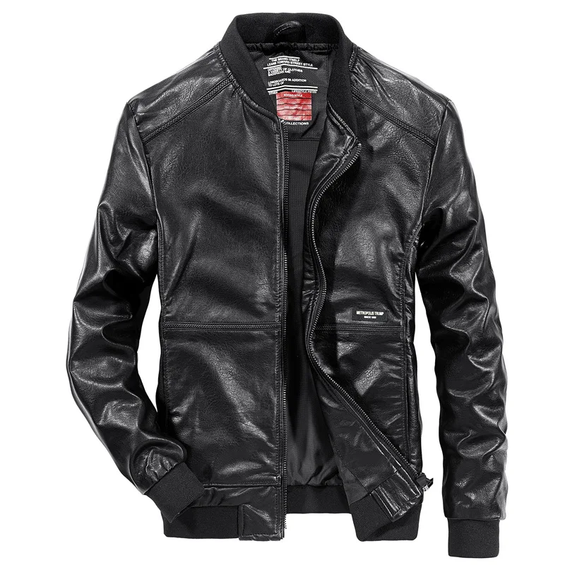 

2019 New baseball leading young motorcycle men's pu leather clothes casual men's fashion leather jacket dropshipping top coat