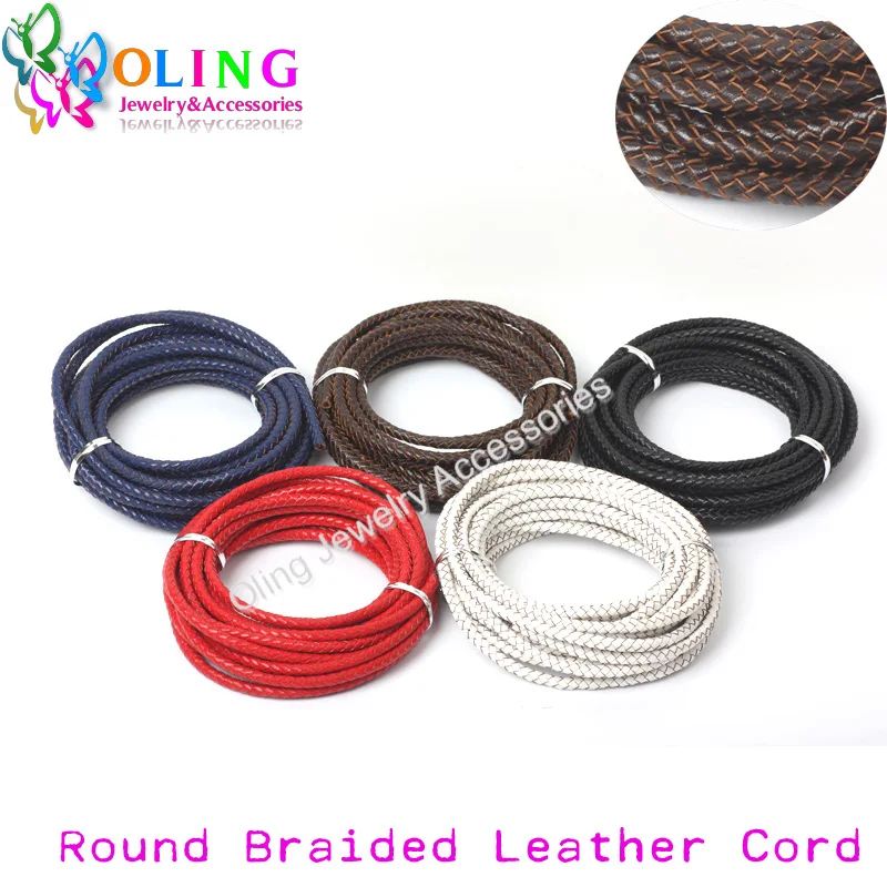 2016 новый 2 М 3 мм Многоцветный Круглый Подлинная Плетеный Кожаный Шнур женщины