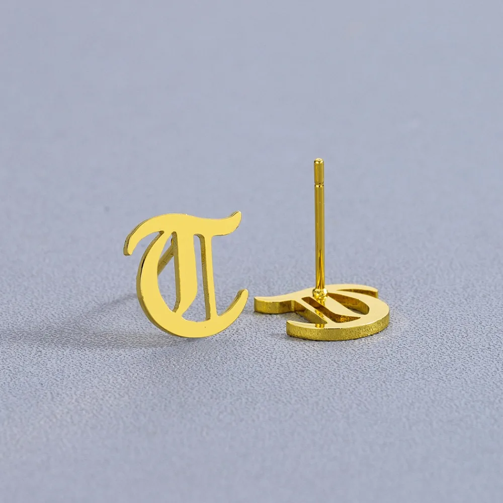 Милые серьги QIMING в английском стиле с T-образным шрифтом женские арабские