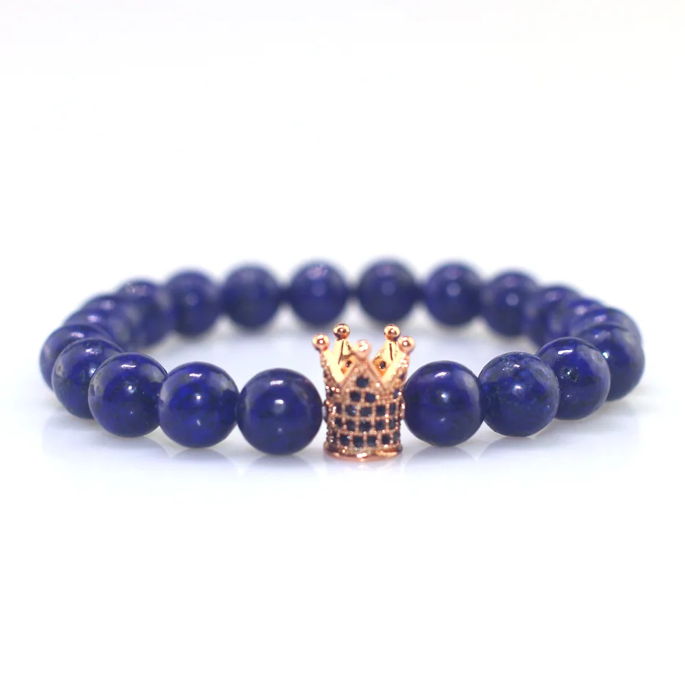 Lapis Lazuli браслеты с бусинами из натурального камня для мужчин трендовый браслет