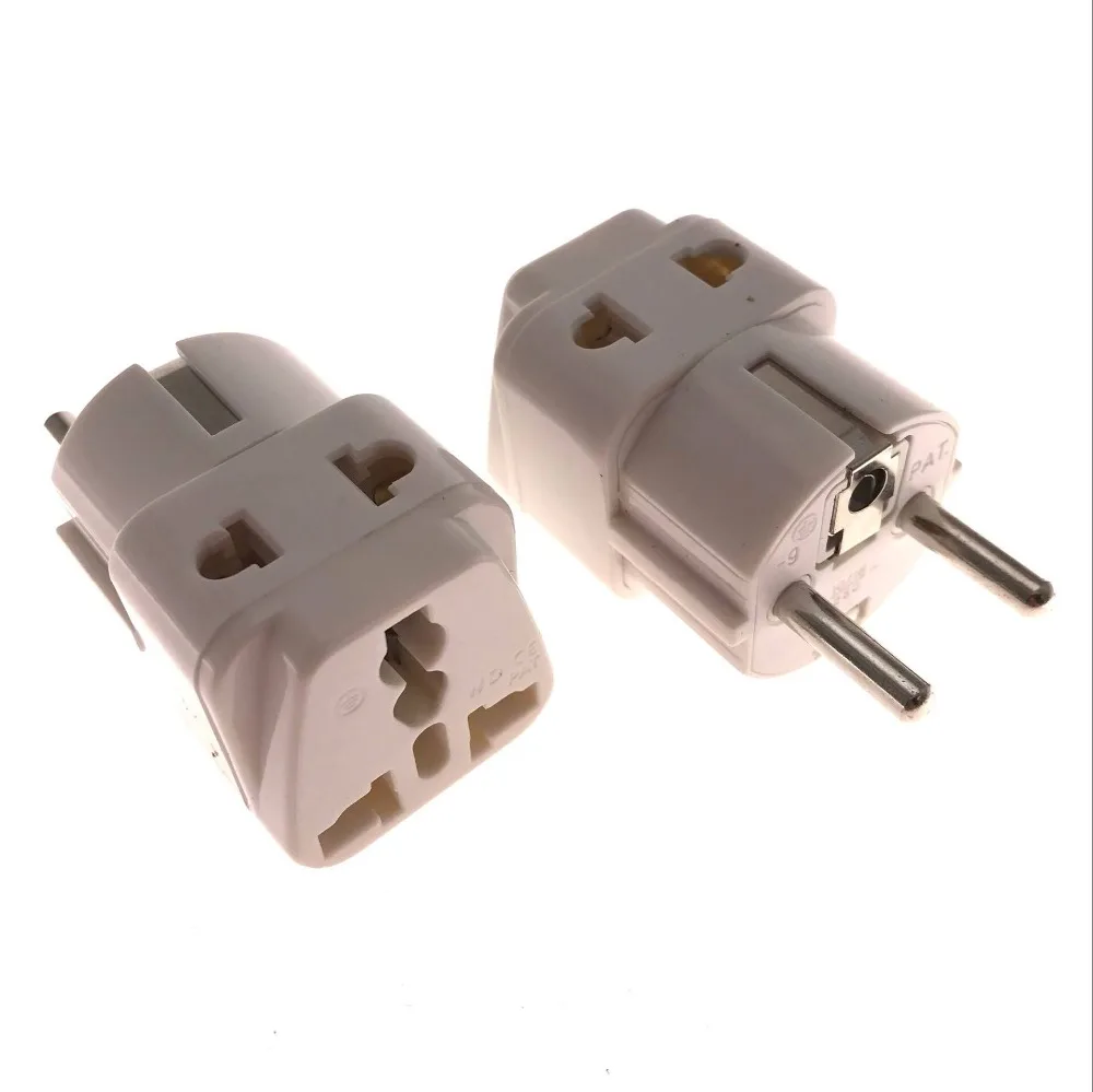 

1 TO 2 ways Universal Germany 3 pin AC Power Plug Adapter Travel Converter Australia UK USA EU TO Germany