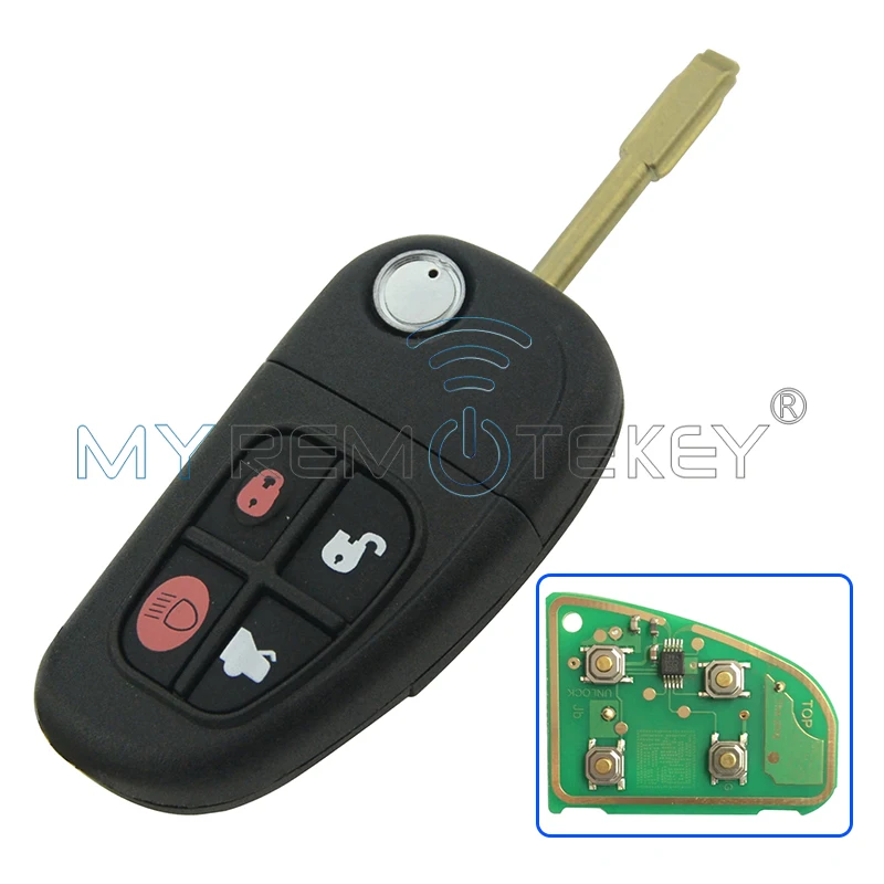 

Flip remote key fob 4 button NHVWB1U241 434mhz For Jaguar X-Type S-Type XJ XK Type car key remtekey