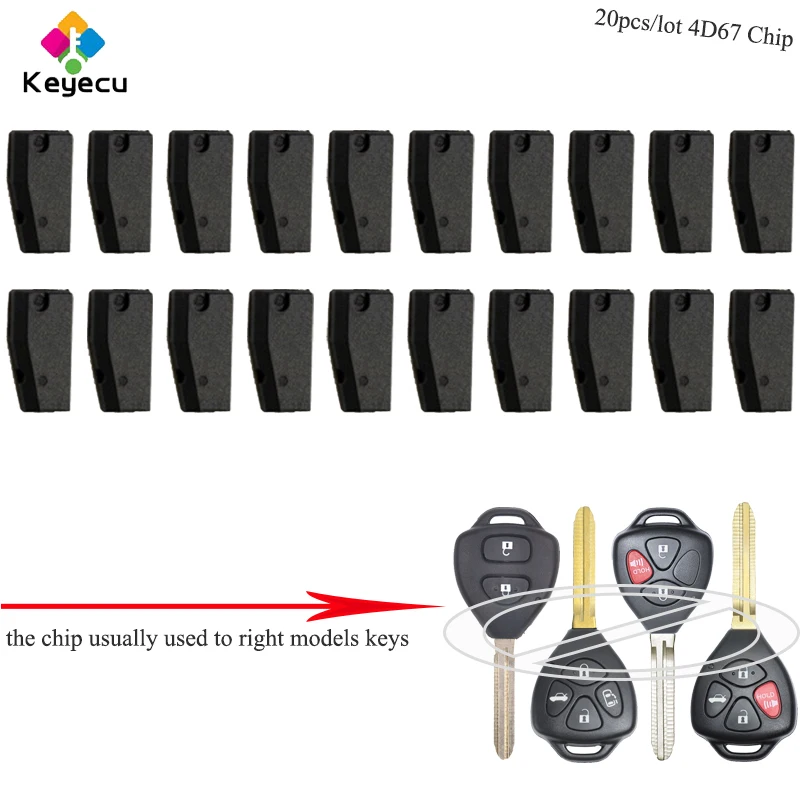 

KEYECU 20PCS/Lot Replacement 4D67 Chip Carbon Pg1: 32 - FOB for Toyota Camry Corolla Alphard Avalon Hilux Vigo - Only 4D67 Chip