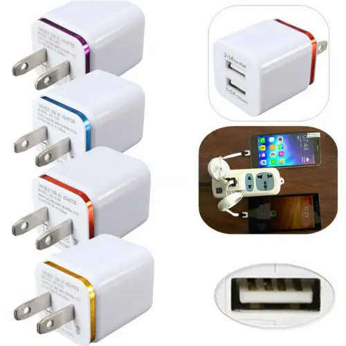 USB Зарядное устройство 2.1A/5В на 2 портный Dual Порты и разъёмы блок ввиде штепсельной