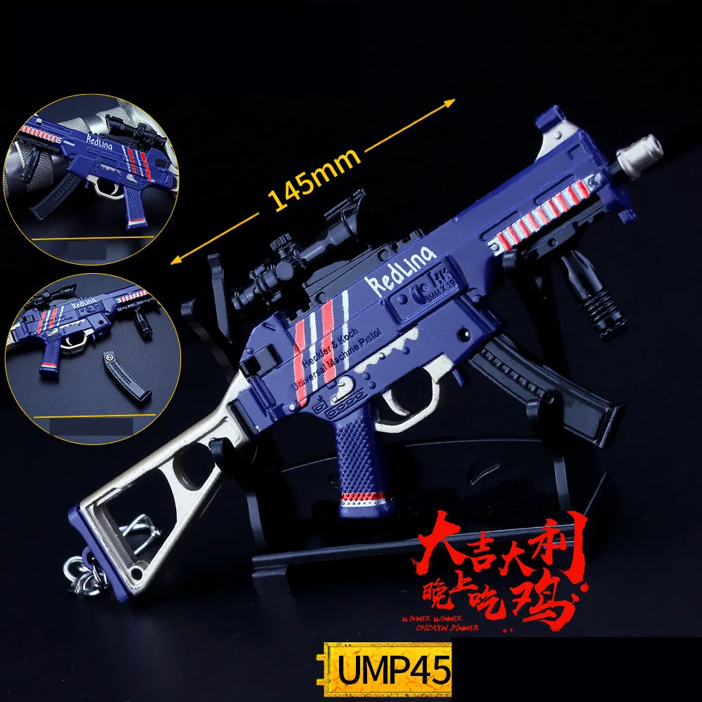 Playerunknown's боя PUBG P1911 M16A4 98k M762 G36C MP5K Косплэй реквизит серый цвет с красноватым отливом брелок игрушка 6 шт./компл