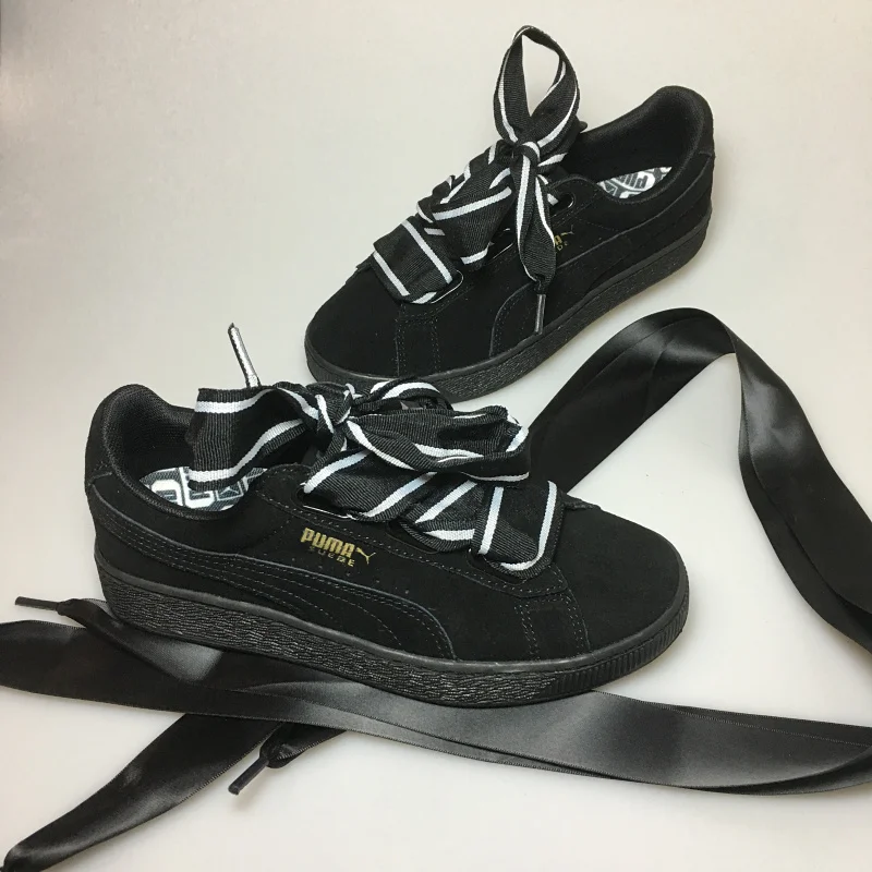 Оригинальный PUMA Suede сердце праздновать Для женщин кроссовки лук бадминтон обувь