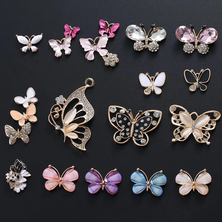 Украшения для волос в виде бабочек 20 шт./лот|rhinestone buttons|button flatbackrhinestone button flatback |