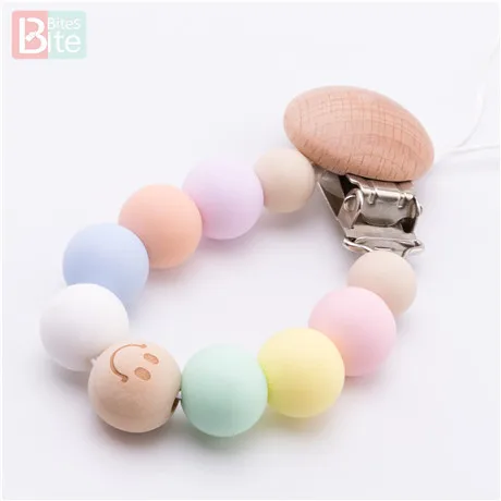 Candy Color Chain Укусы 1 шт. детская погремушка игрушка интеллект захватывающие десны бука дерево прорезывание зубов ручной Колокольчик погремушка забавные развивающие мобильные игрушки - Цвет: Candy Color Chain