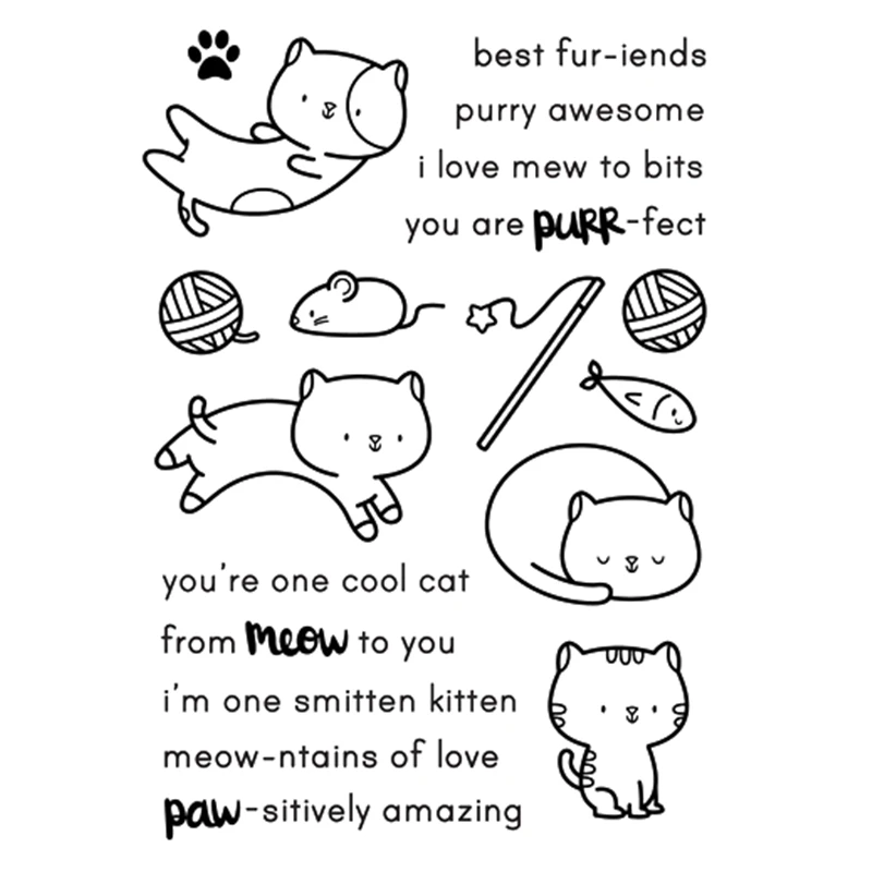 Naifumodo Fuzzy Felines металлический набор штампов и 2019 для создания карт альбом