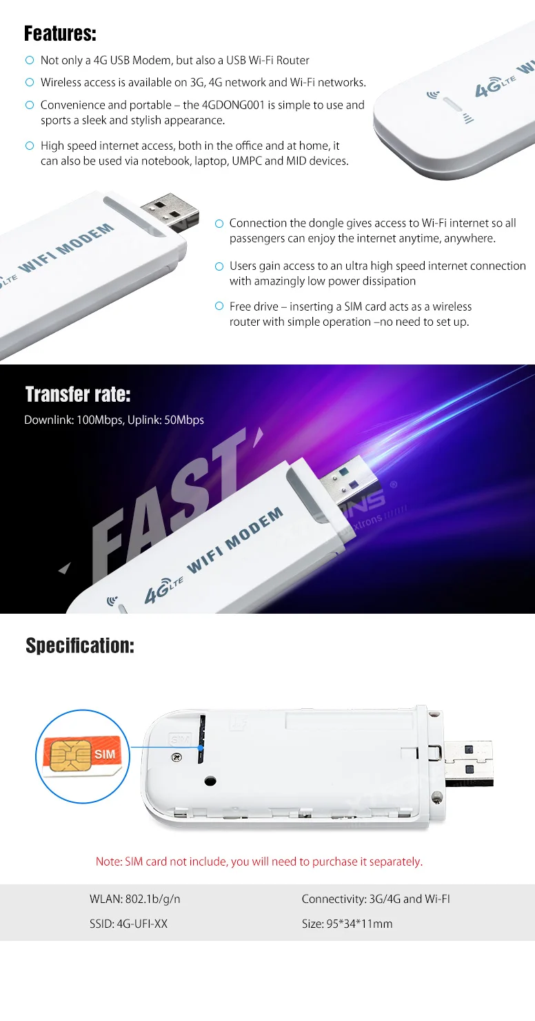 Беспроводной сетевой USB 4G модем Dongle для Android радио планшет PC WCDMA 6 0 7 1 система