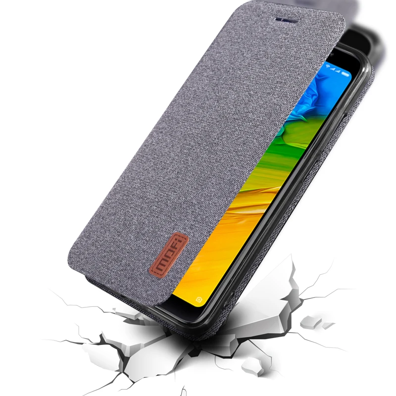 Чехол для Xiaomi Redmi note 5 глобальная версия откидной защитный тканевый силиконовый
