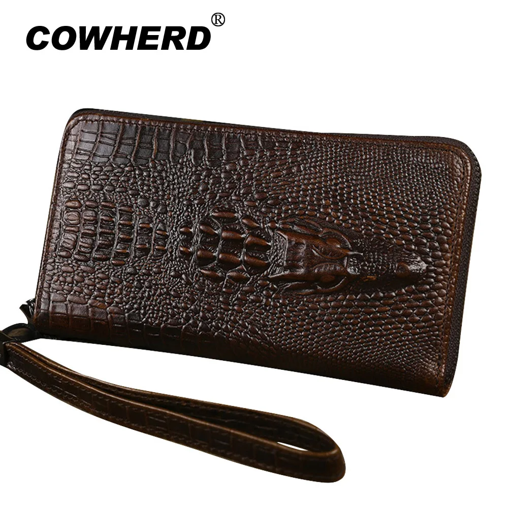 COWHERD новый мужской женский клатч кошелек длинный на молнии первый слой из
