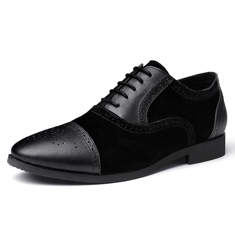 Классическая деловая повседневная кожаная обувь в стиле пэчворк мужские