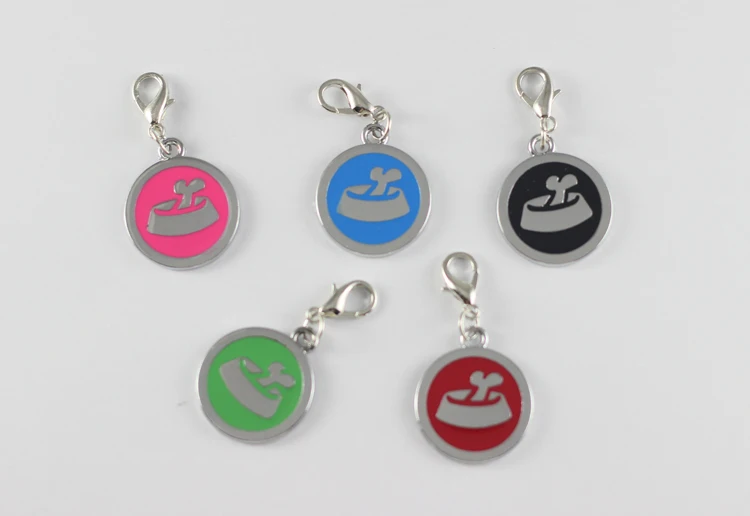 100 шт./лот цветные бирки из нержавеющей стали для домашних животных с