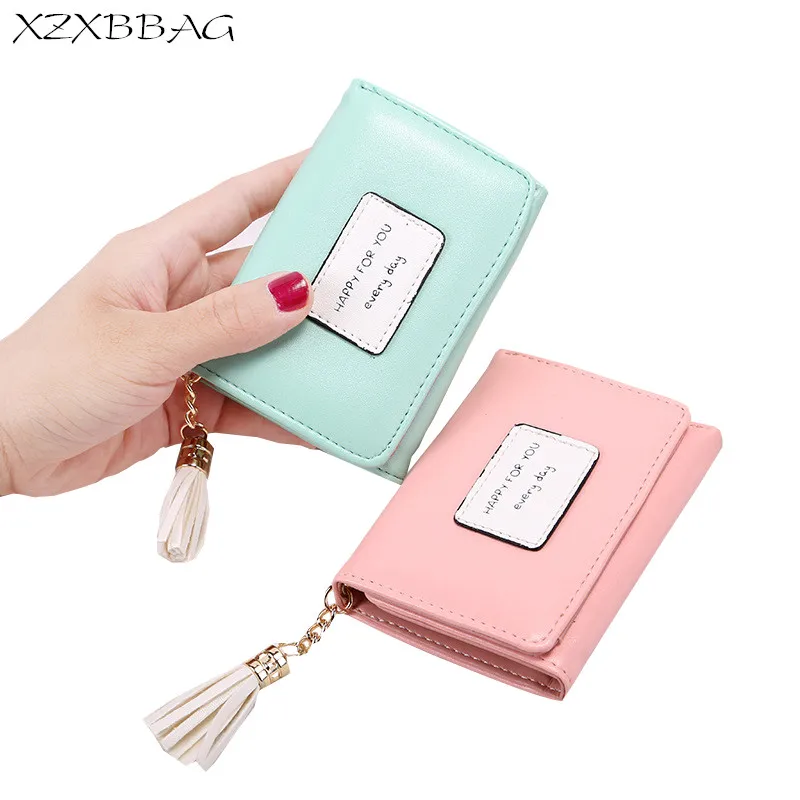 Модный женский кошелек XZXBBAG из искусственной кожи с кисточками короткий