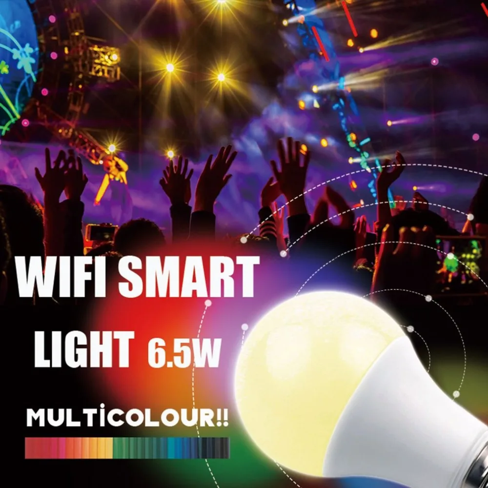6 5 Вт WI FI Smart светодио дный лампы E27 супер яркий приложение Remote Управление RGBW сроки