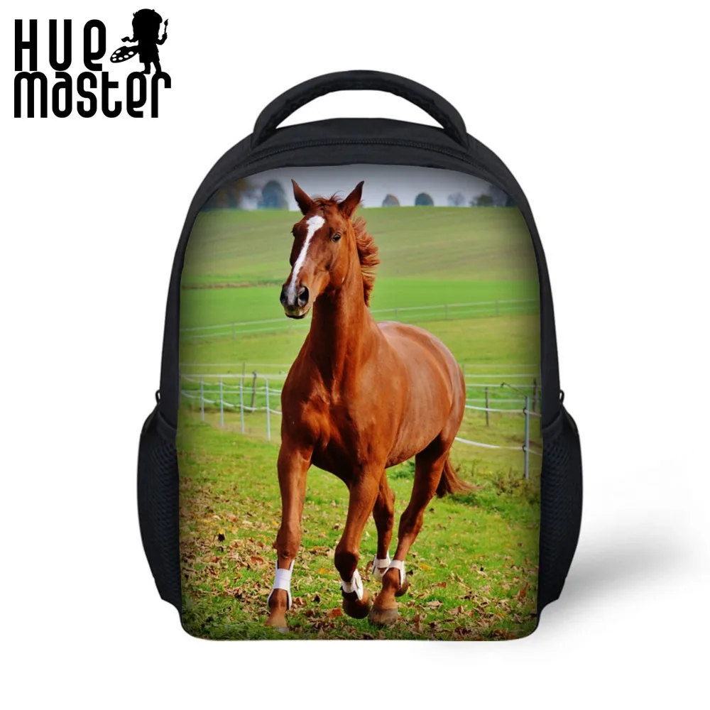 

Children Small Bag 12 Inch Kindergarten Kids Soft and Comfortable bag SchoolBag Horses Animals Pattern prints