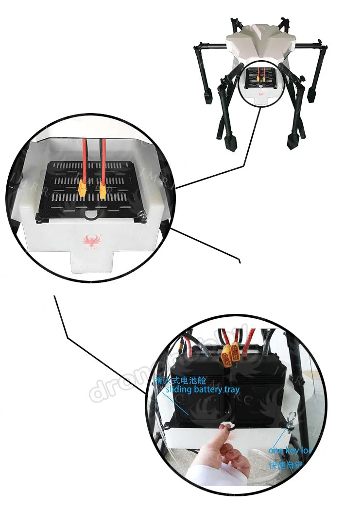 JMRRC 1650 мм Колесная база сельскохозяйственное распыление Drone 15 кг 15L резервуар для воды 30 мм рукоятка 2,5 мм углеродное волокно складной UAV гексакоптер