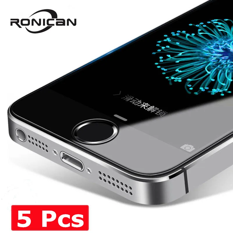 Закаленное стекло премиум класса для iphone 5 шт./лот 0 26 мм 2.5D 9H защита экрана