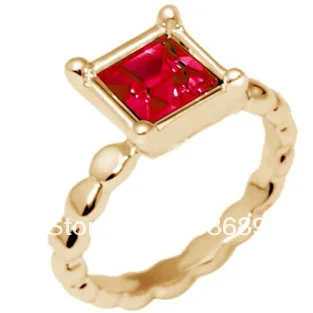 Min order 6pcs/lot(Mix color) Square Crystal Ring Lots Sale Wedding Rings for woman Gold Filled Free shipping | Украшения и